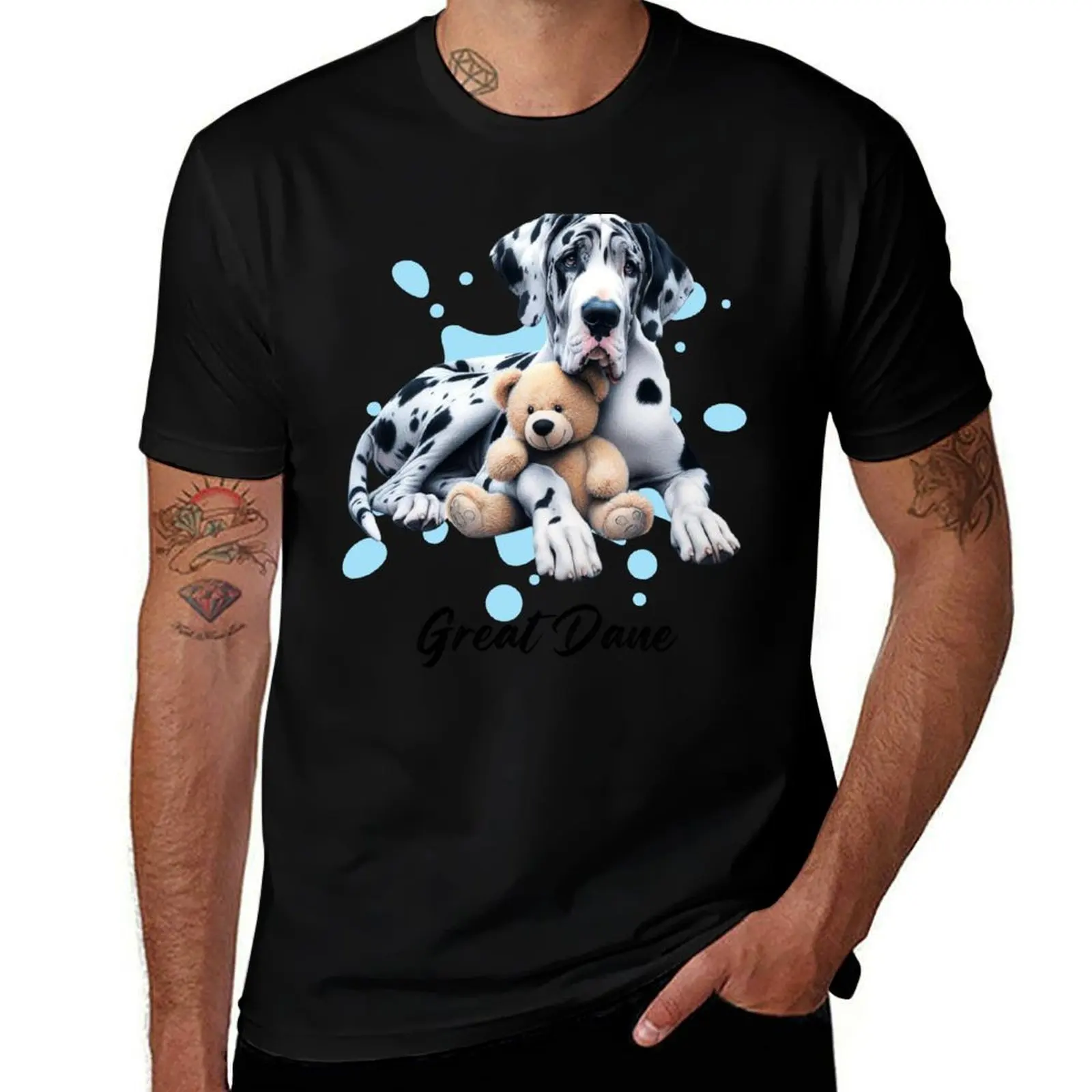 

of Dane Great a Harlequin Drawing Color T-Shirt Comfortable Workout Short Sleeve Shirt