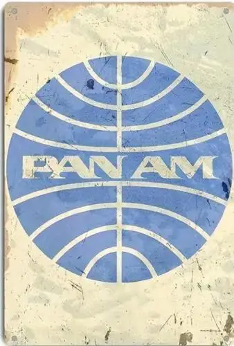 Металлический жестяной знак PAN AM с самолетом, украшение для мужской пещеры, Настенный декор для бара, отличный подарок