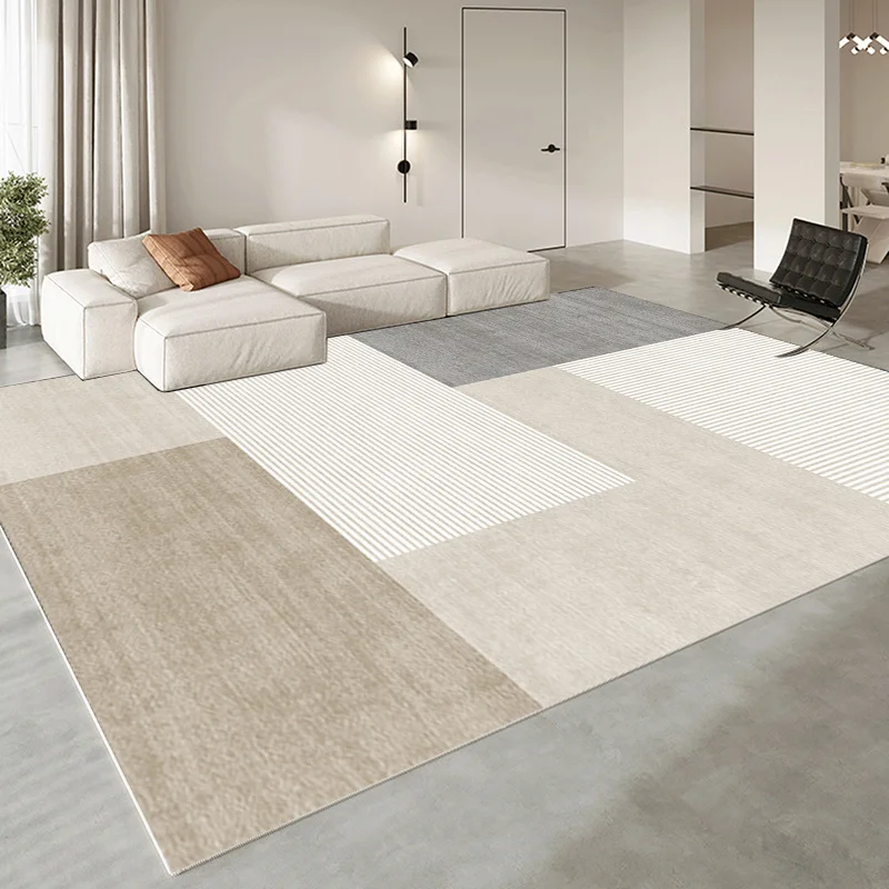 VIKAMA Morandi Geometric Living Room Carpet Non-Slip Easy Care Bedroom Floor Mat Cloakroom Dining Room Carpet Home Decoration