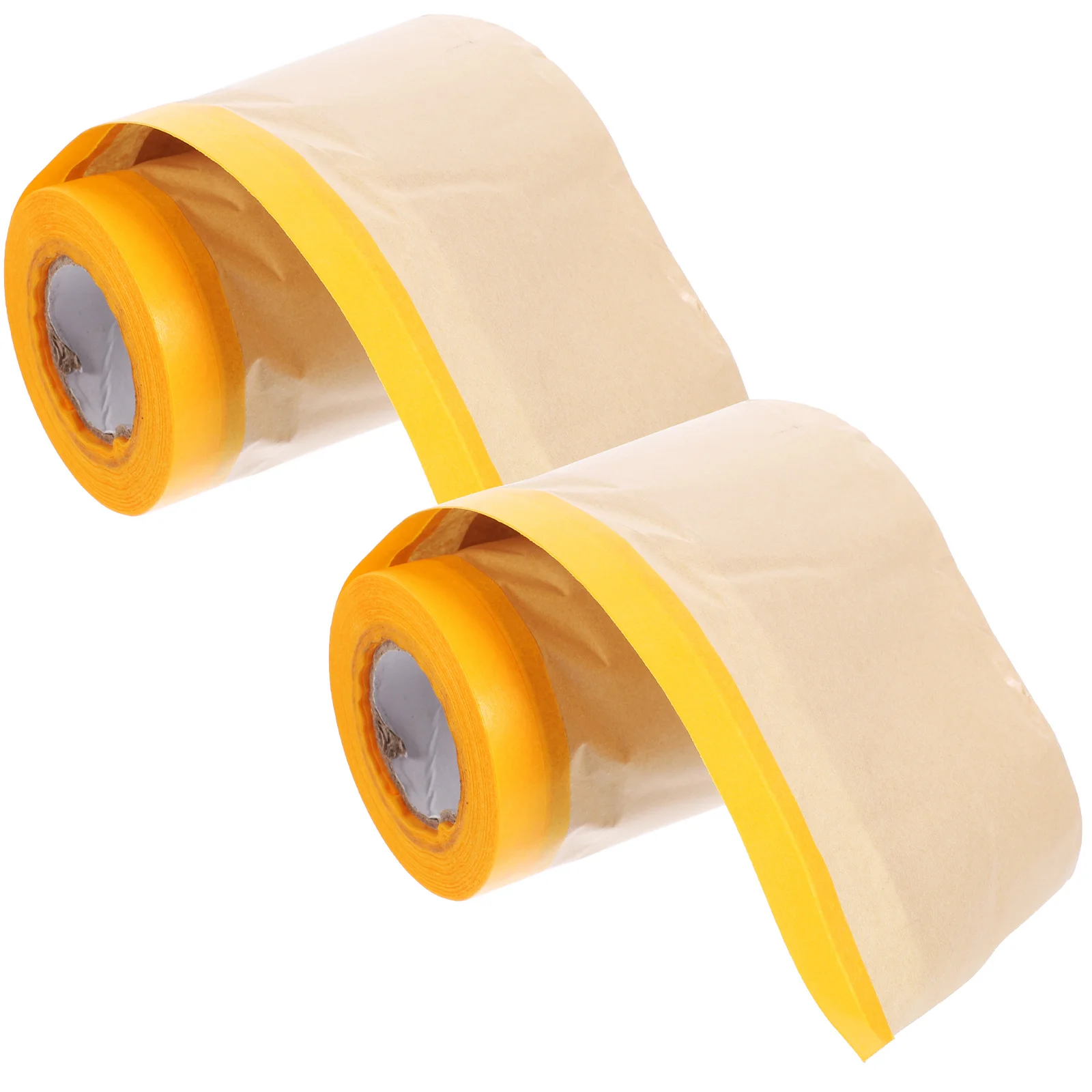 2 Rolls Kraft Paper Masking Adhesive for Furniture Floor Covering Protection Painting Tape Easy Use Remove Masking Paper Roll