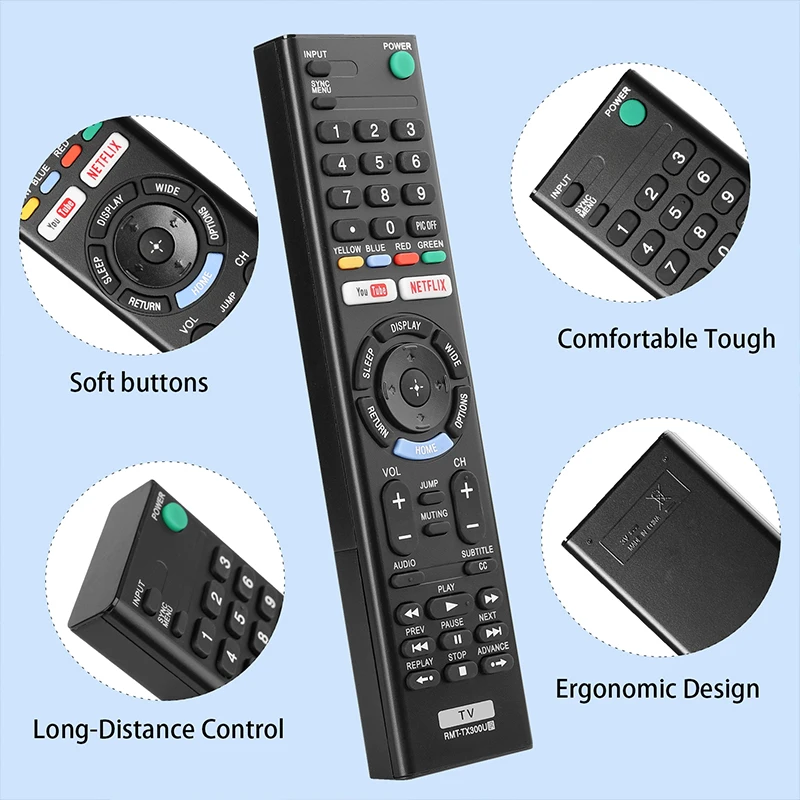 RMT-TX300U Remote Control For Sony TV KD-43X700E KD-43X720E KD-49X700E KD-49X720E KD-50X690E KDL-50W800C KDL-50W850C KD-55X700E