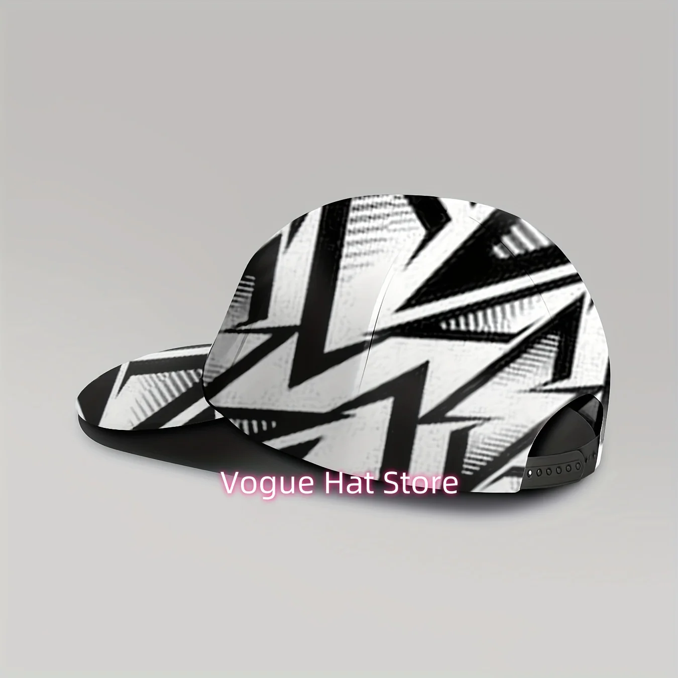 1pc Men' & Unisex Modern Abstract Geometric Full-Body Print Cap - Adjustable Snapback, UPF Sun Protection, Lightweight Resistant