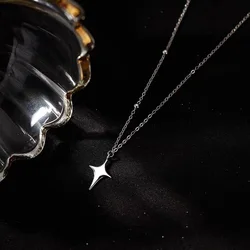 Asymmetrical Star Cross Pendant Necklace Fashion Clavicle Chain Necklace Jewelry Simple Tiny Chain Choker Necklaces Jewelry Gift