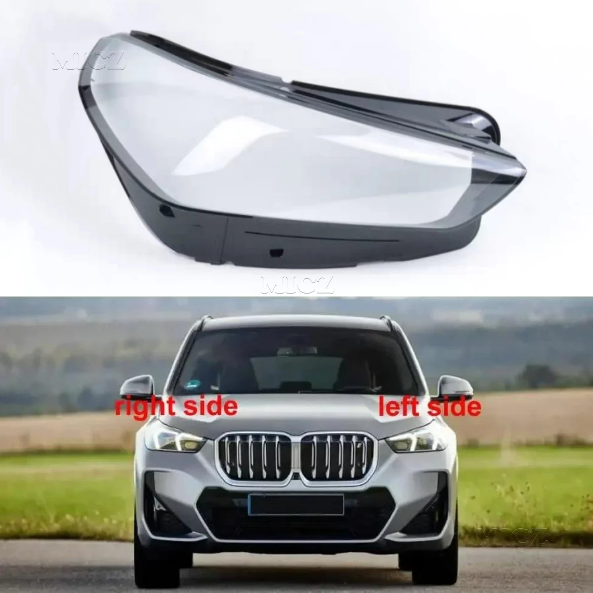 For BMW X1 2023 Transparent Headlamp Cover Headlight Mask Lampshade Lamp Shell Plexiglass Replace Original Lens