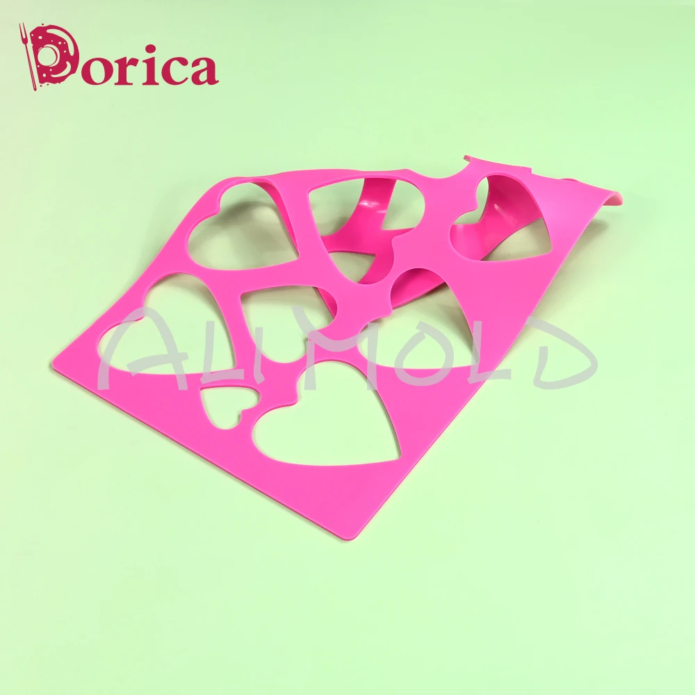 Love Heart Silicone Chocolate Chablon Molds Cookie Stencil Mould Valentine Cake Decorating Tools Kitchen Bakeware Accessories