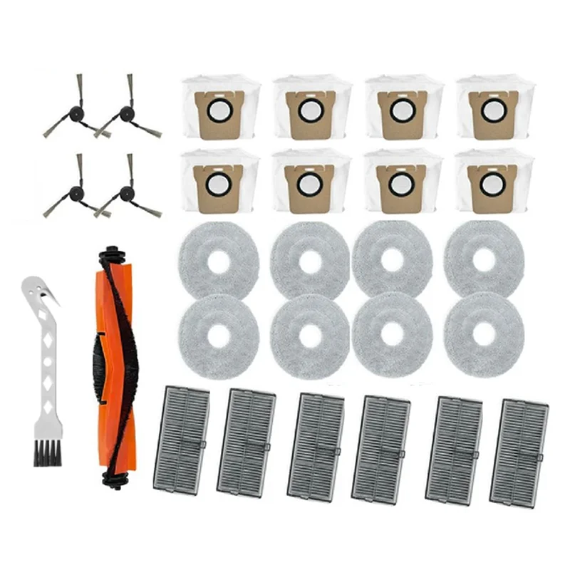 

AT63-For Xiaomi Mijia Omni M40 D110CN Vacuum Cleaner Accessories Main Side Brush Mop Filter Dust Bags Cleaner Parts Replacement