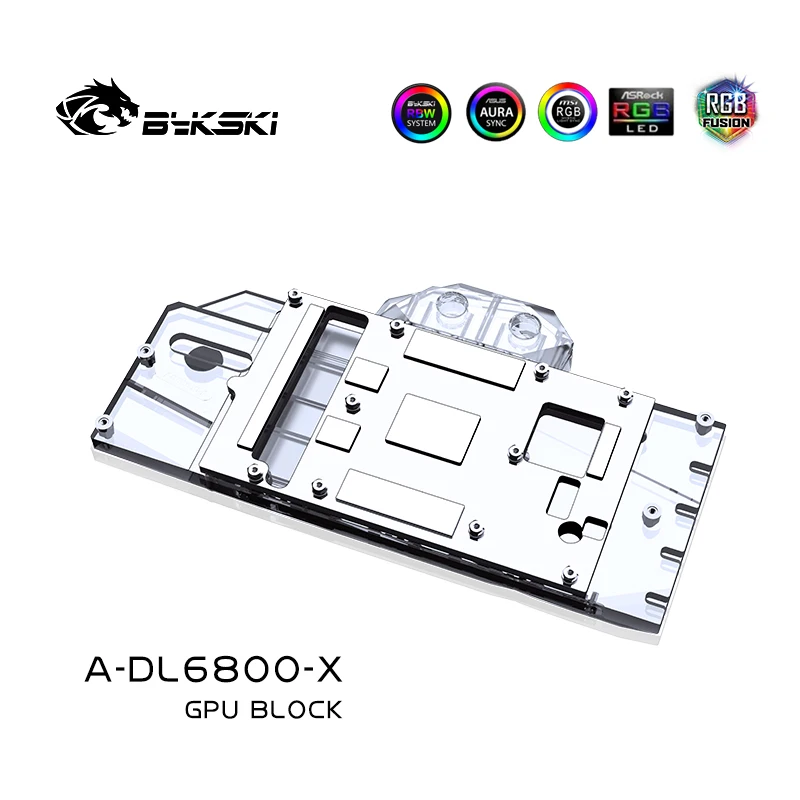 By- bloco de água gde cobertura completa de A-DL6800-X, para datrad6800 2. 8 16gb x/sapphire pulse 6800 16gb 3 ventiladores