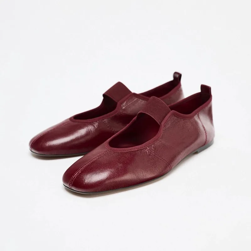 

New Style Brand Women Loafers Round Toe Chunky Heel Shoes Genuine Leather Shoes for Women Concise Splicing Slip-on Women Pumps