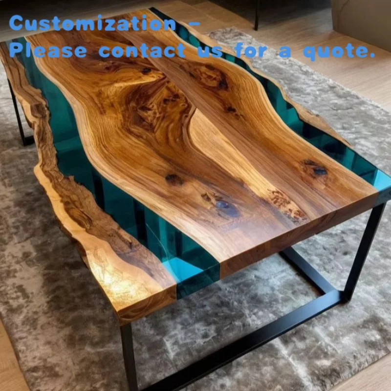 

custom.Hot-sale Modern Furniture Customized Epoxy Resin Wood River Table