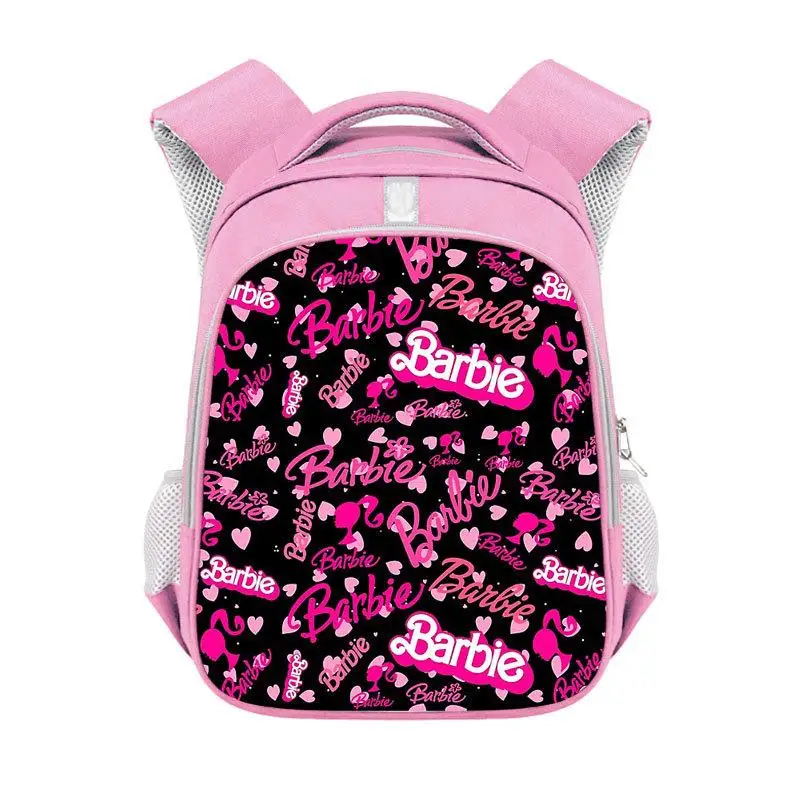 Hot Miniso Kawaii Reflective Strips Backpack Barbie Cartoon Cute Leisure High Capacity Student Bag School Starts Gift Fashion