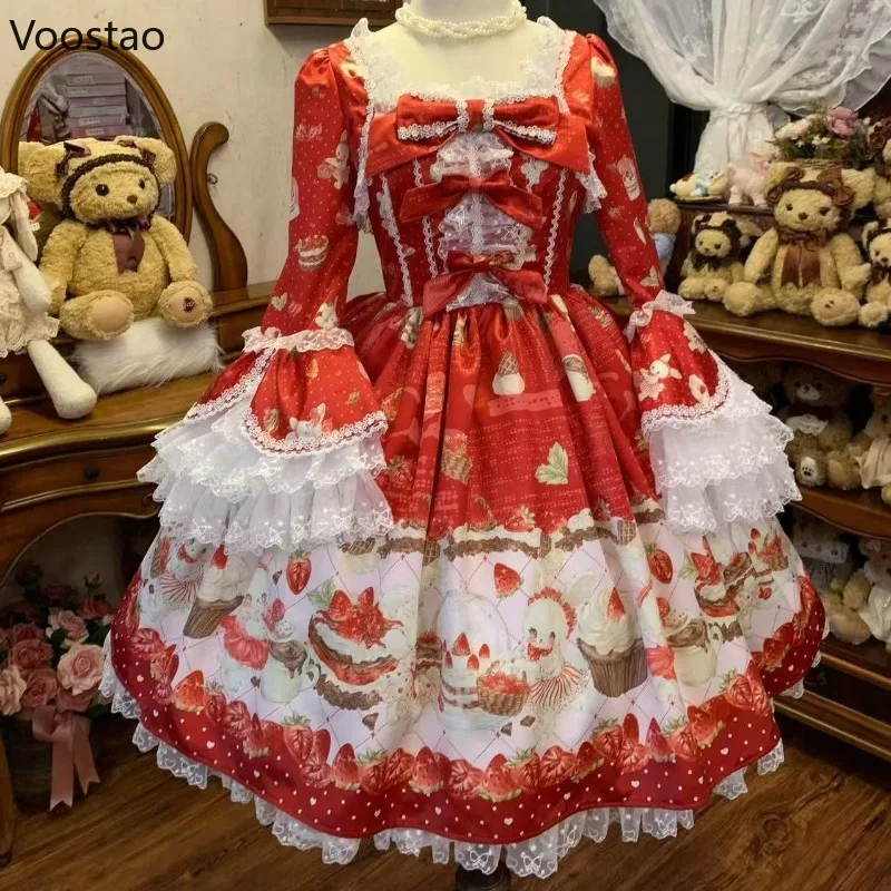 kawaii party dress Pastel Kitten Kawaii Long Sleeve Party Dress