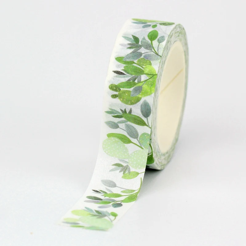 NEW Spring 1PC. Decorative Cute Cactus and leaves plant Washi Tape Scrapbooking Planner Adhesive Masking Tape Papeleria