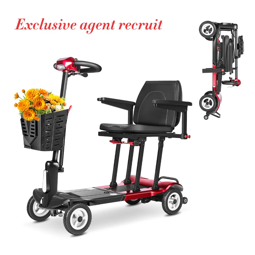 2026 Vente Chaude Scooter De Mobilité Léger Alliage De Magnésium 14kg 15kg 125kg Capacity Double Batterie 45km For Handicapées