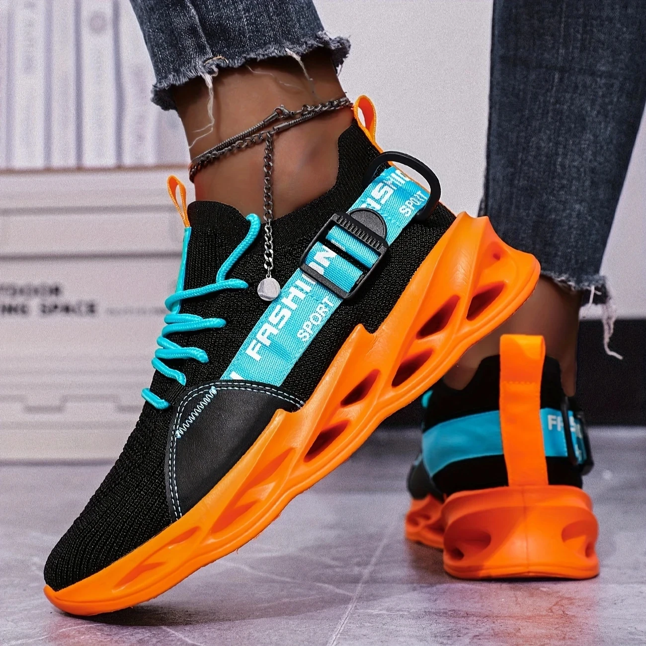 

YRZL Mens Casual Sneakers Breathable Mesh Lightweight Comfortable Walking Shoes Non Slip Athletic Running Sneakers Thick Sole