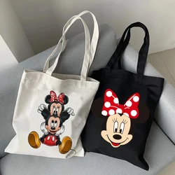 Y2k Disney Minnie Mickey Mouse Tote Bag Shopper Canvas Shoulder Bag Eco Shopping Bag Women Tote Harajuku Female