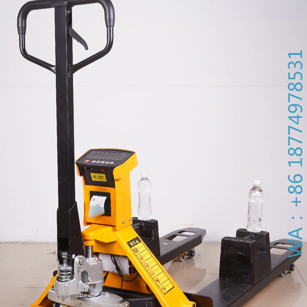 Hand Jack Trolley Pallet Fork Scale 2 2.5 3ton Pallet Truck Scale Weighing Hydraulic Printer Forklift
