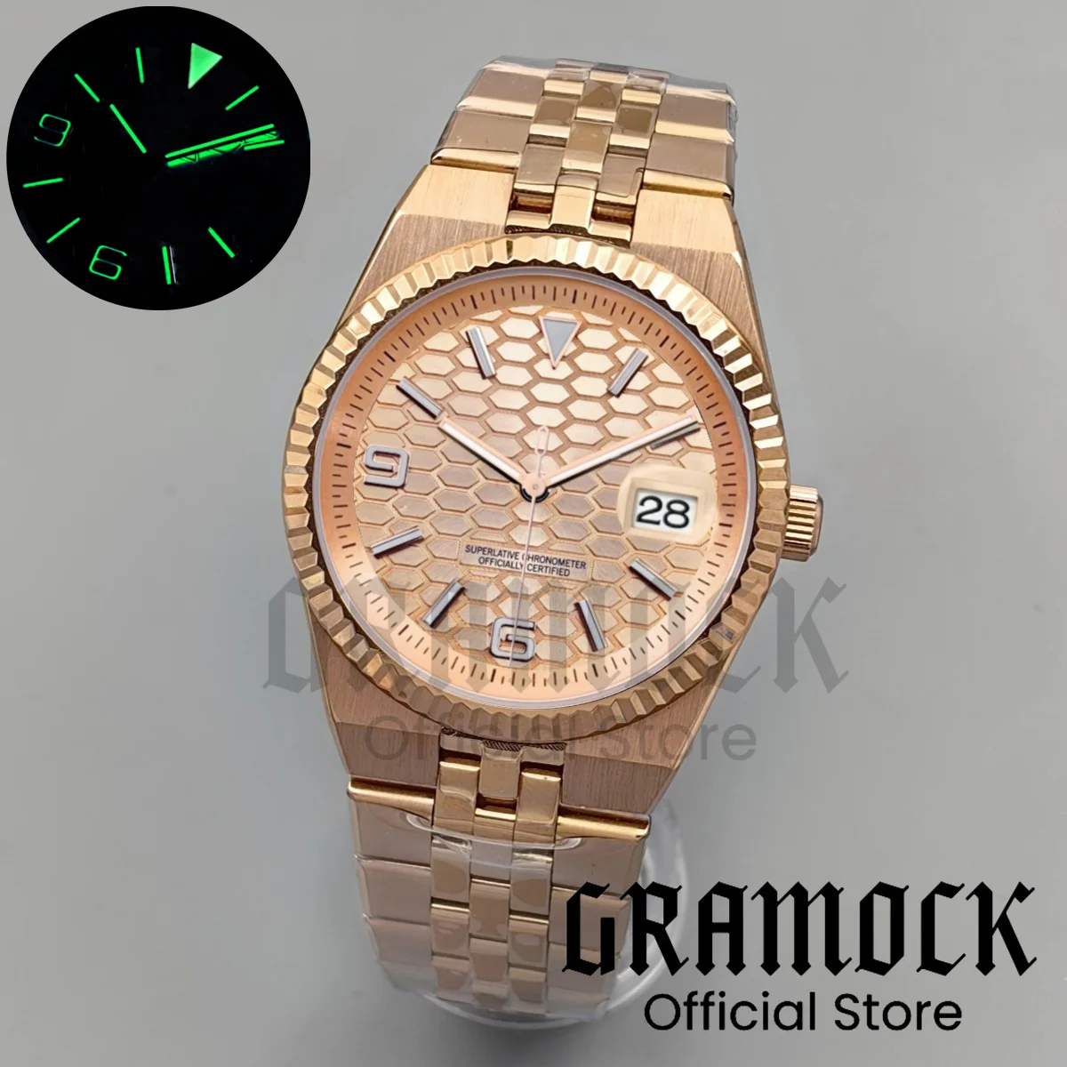 Custom Luxury Men Watches Full Rose Gold 40MM 36MM Automatic Mechanical Wristwatch Sapphire Glass NH35A Steel Diver Reloj Hombre