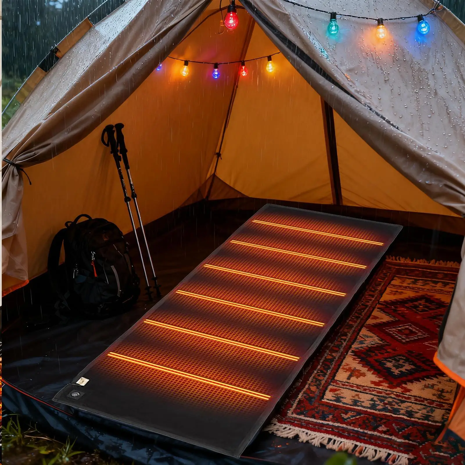 Equipo de Camping plegable y cálido eléctrico para adultos, hombres y mujeres, bolsa de dormir calentada alimentada por USB para Picnic de supervivencia en invierno al aire libre