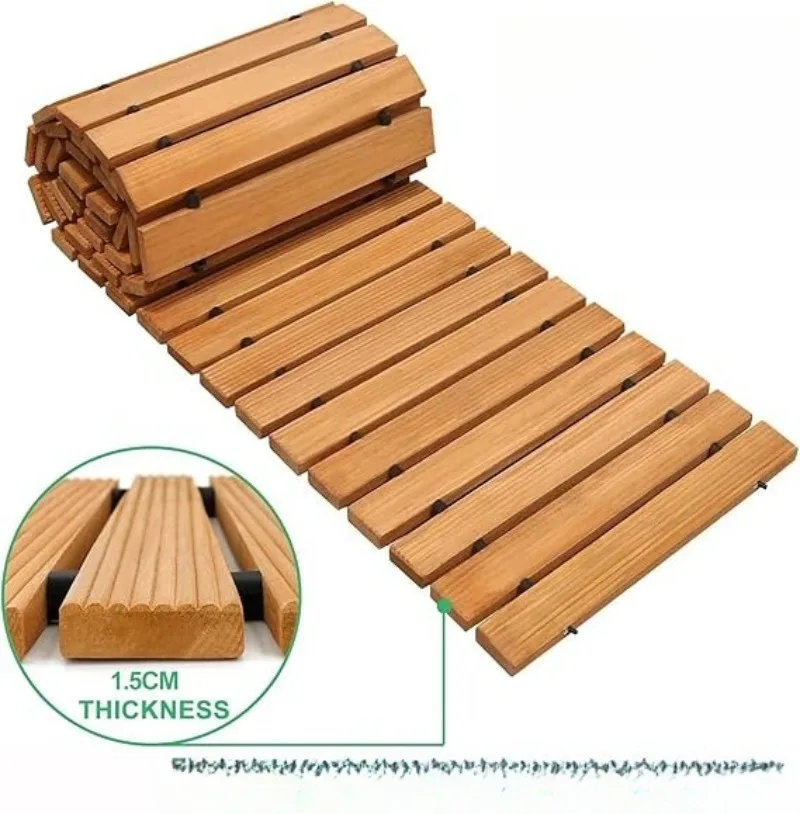 

NEW 8' Wooden Garden Pathway,Outdoor Roll Out Cedar Straight Walkway,Patio Path Decorative ,Weather-Resistant Roll Up