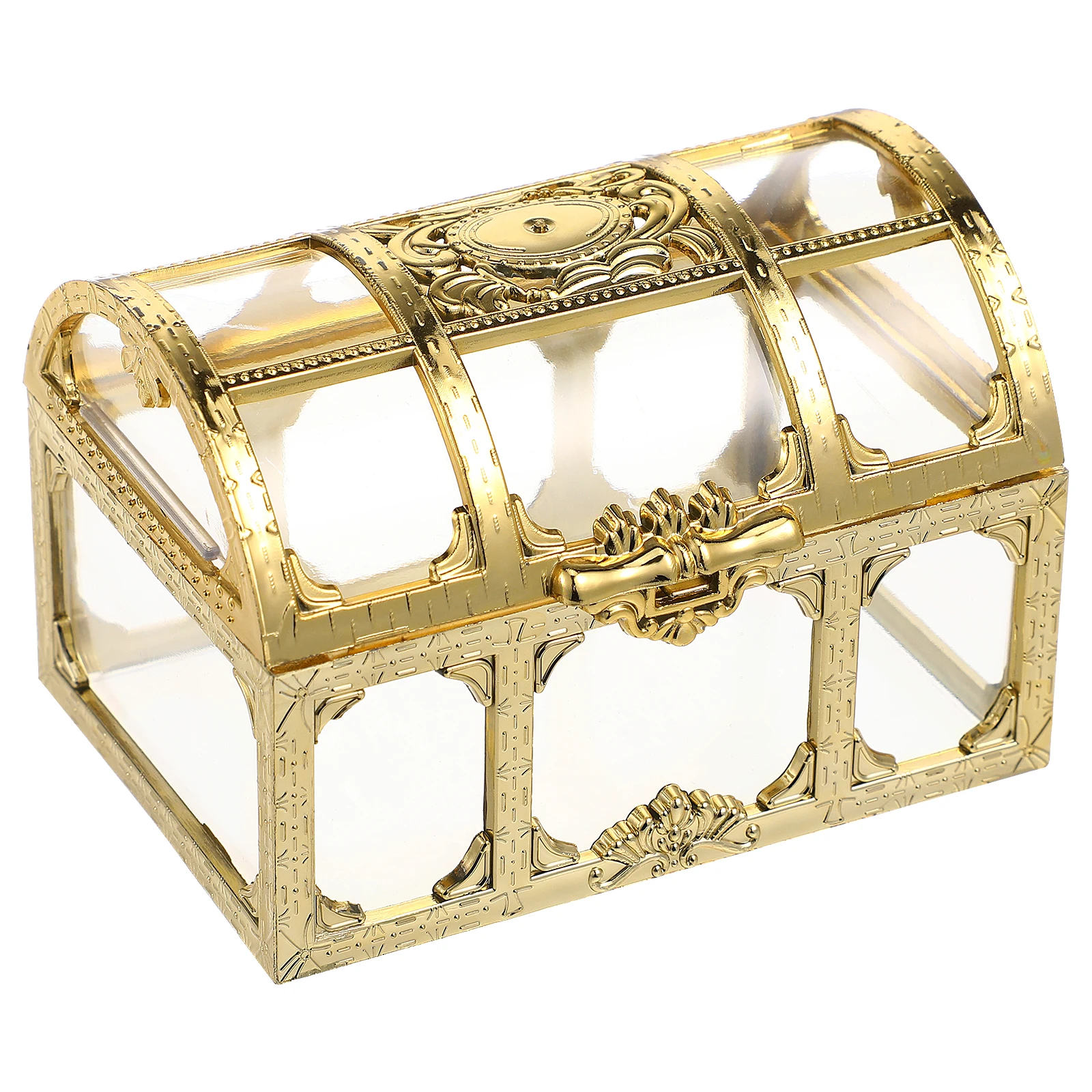 

Crystal Toys Plastic Treasure Chest Clear See Through Storage Jewelry Gift Small Box for Kids Display Case