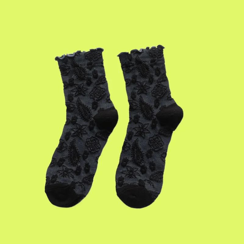 2/4 Pairs Women's Autumn And Winter Socks Mid Tube Women's Socks Middle-aged And Elderly Mid Tube Socks Cartoon Women's Socks