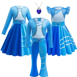 Girls Rise of Blue Jumpsuit Blue Descends Cosplay Costume Halloween Outfit Princess Jumpsuit Pajamas Suit