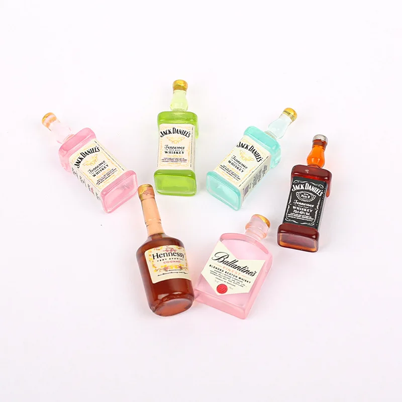 Dollhouse Simulation Kawaii Wine Bottle Mini Beer Bottles Figurines Ornaments Fairy Garden Crafts Home Decor Accessories Toys