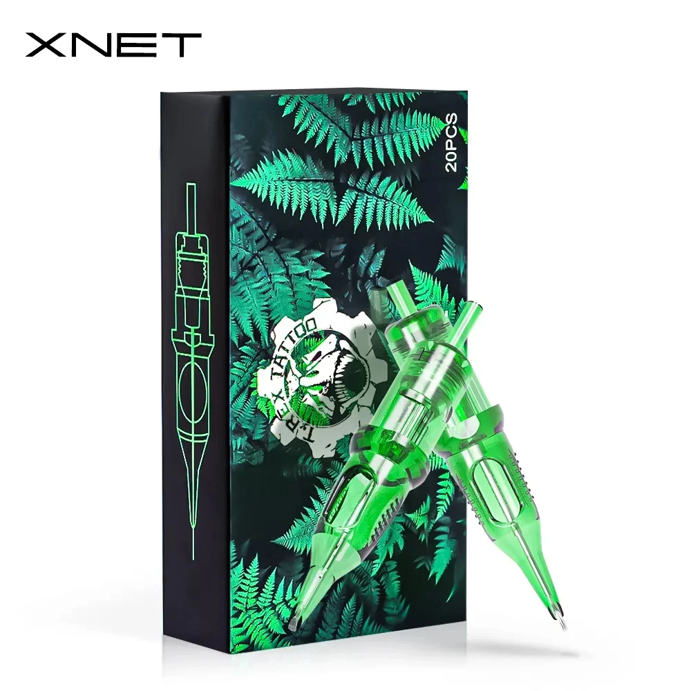 XNET Trex Tattoo Cartridge Needles 20pcs Disposable Sterilized Safety Tattoo Needle for Cartridge Machines Grips 1RL 3RL 1RM 5RM