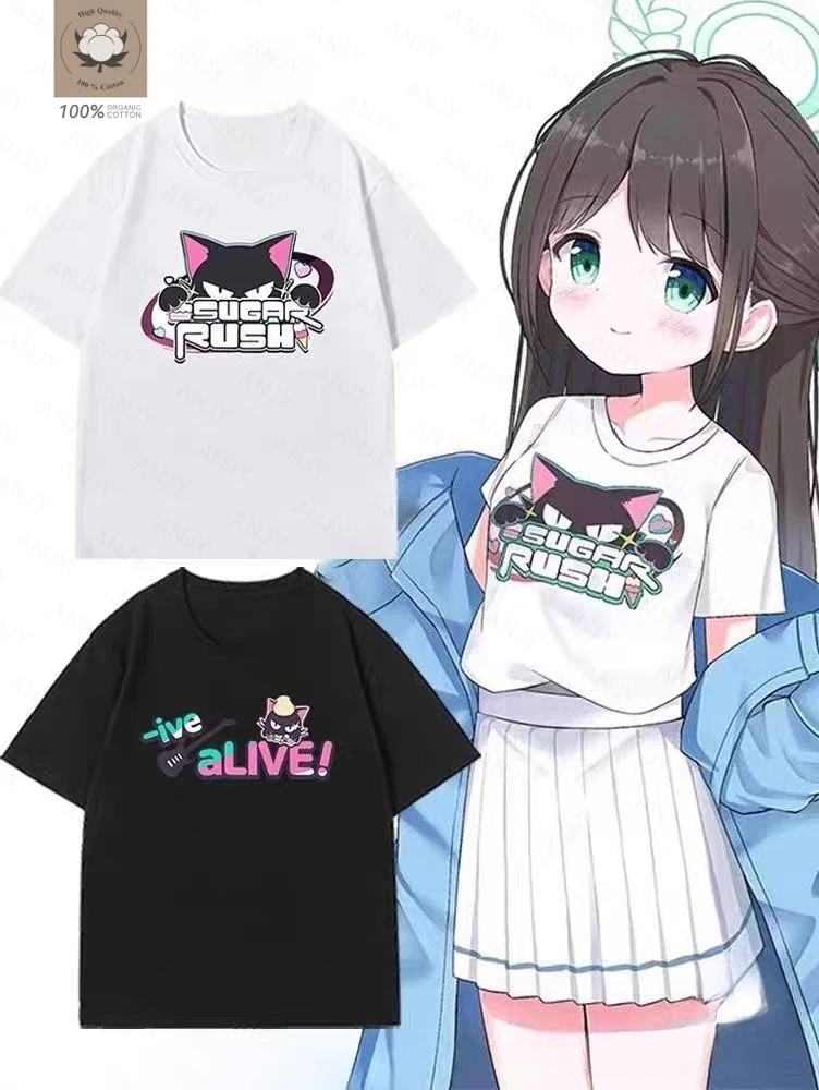 Blue Anime Archive T Shirts Sugar Rush Funny Women Clothing Unisex Streetwear Manga Cosplay Clothes Graphic T-Shirts