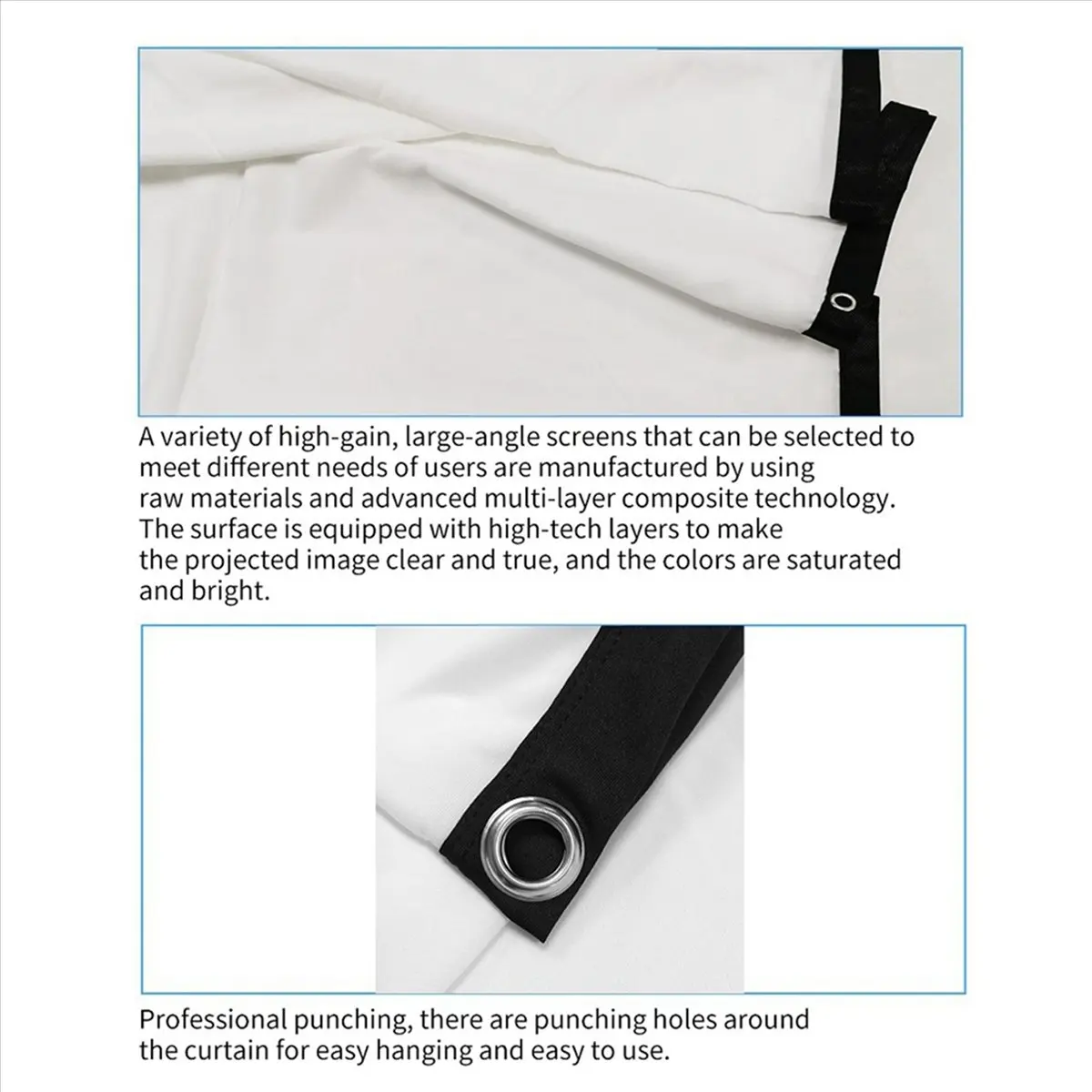 N15R NEW-Portable Projector Screen for Home Theater Outdoor HD White Foldable Anti-Crease (100Inch)