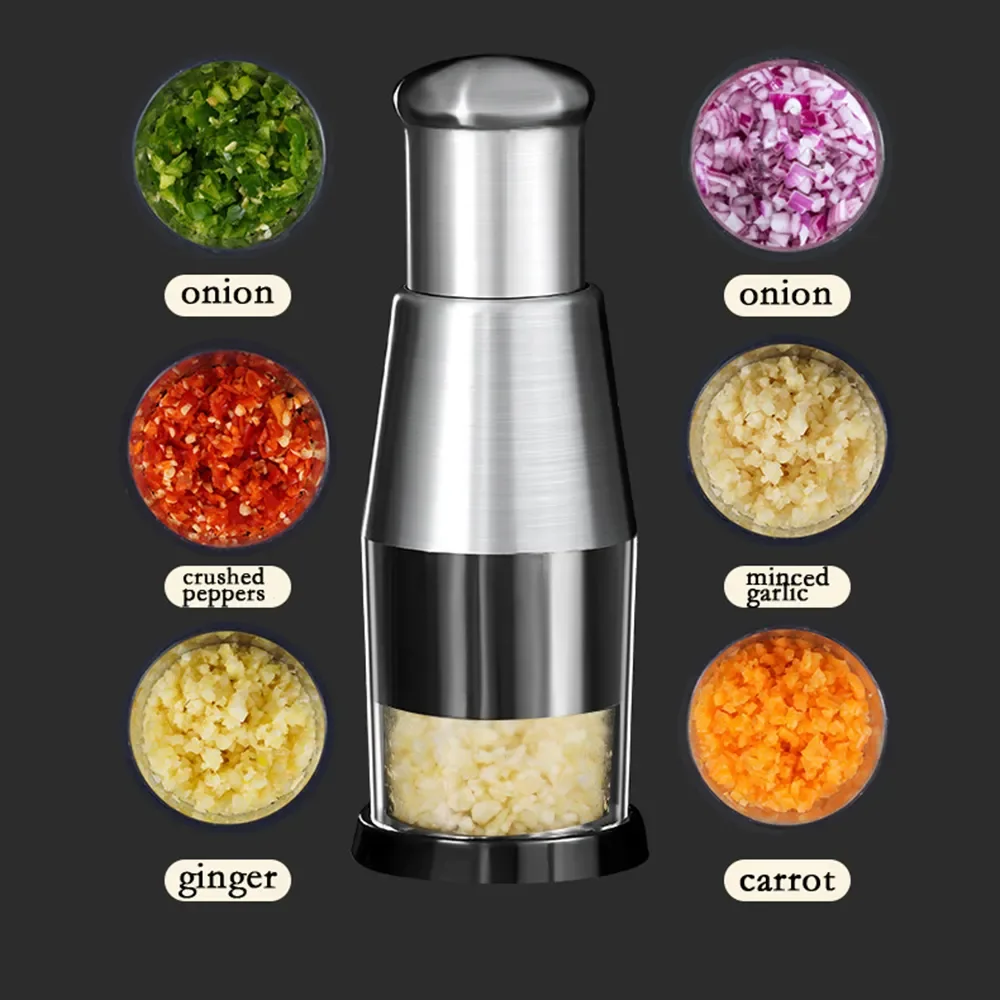 Picadora Manual de cebolla, trituradora de ajo, prensadora Manual, cortador de alimentos, picadora de carne, prensa Manual para picadora de verduras, herramienta de cocina