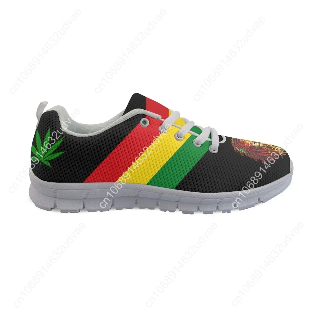 Jamaica Rastafari Flag with Reggae Leaves Printed Unisex Sport Shoes Female Vintage Women Men Lace Up Sneakers Zapatillas