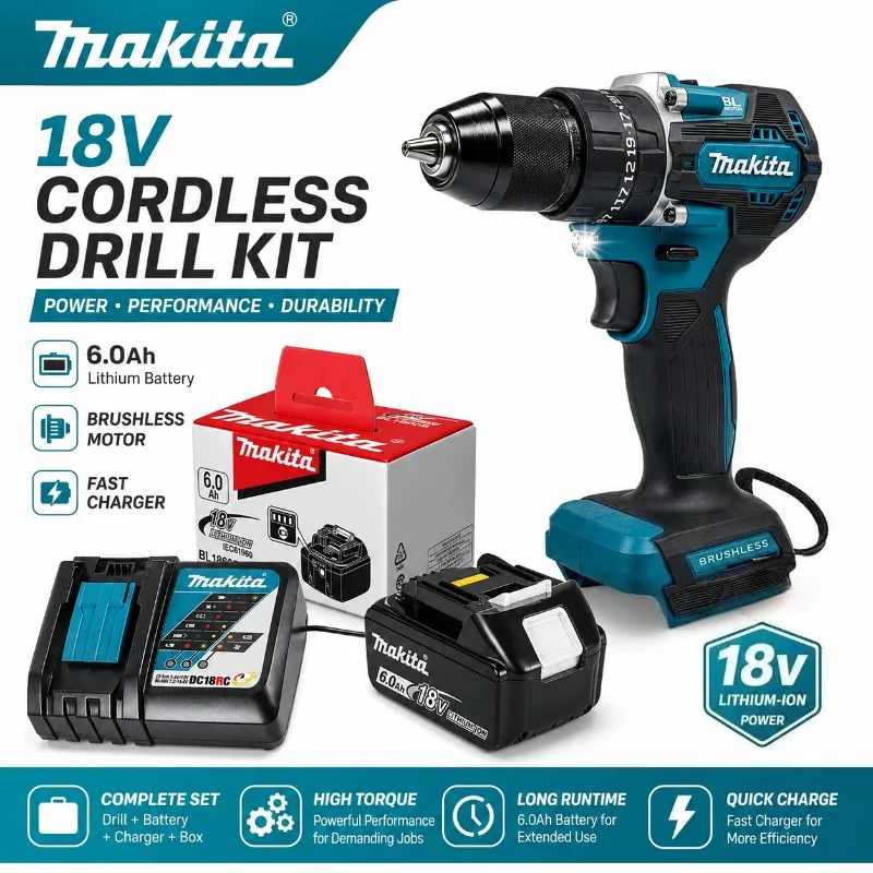 Makita 18V LXT Lithium Ion BL1840 6Ah Battery 6.0Ah Compatible with Makita 18V Cordless Power Tools