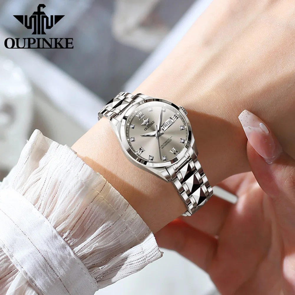OUPINKE 3262 Imported Movement Women Automatic Mechanical Watch Top Brand Luxury Sapphire Mirror Women Watch Bracelet Set Gift