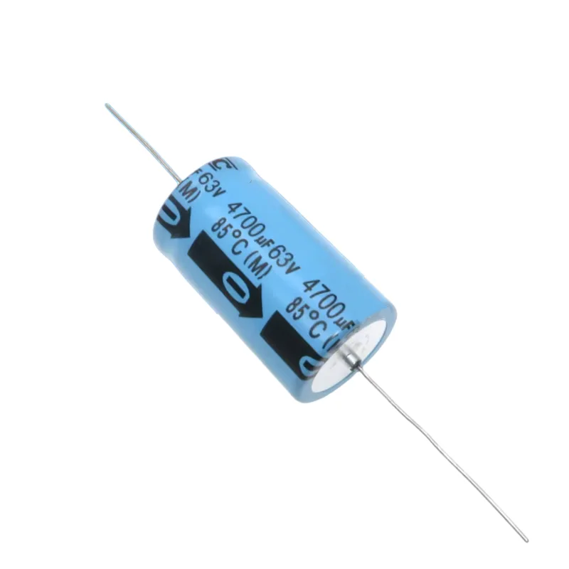 2PCS Filter Capacitor Horizontal Axial Polarized Aluminum Electrolytic Capacitor 63V 4700UF 25X43mm