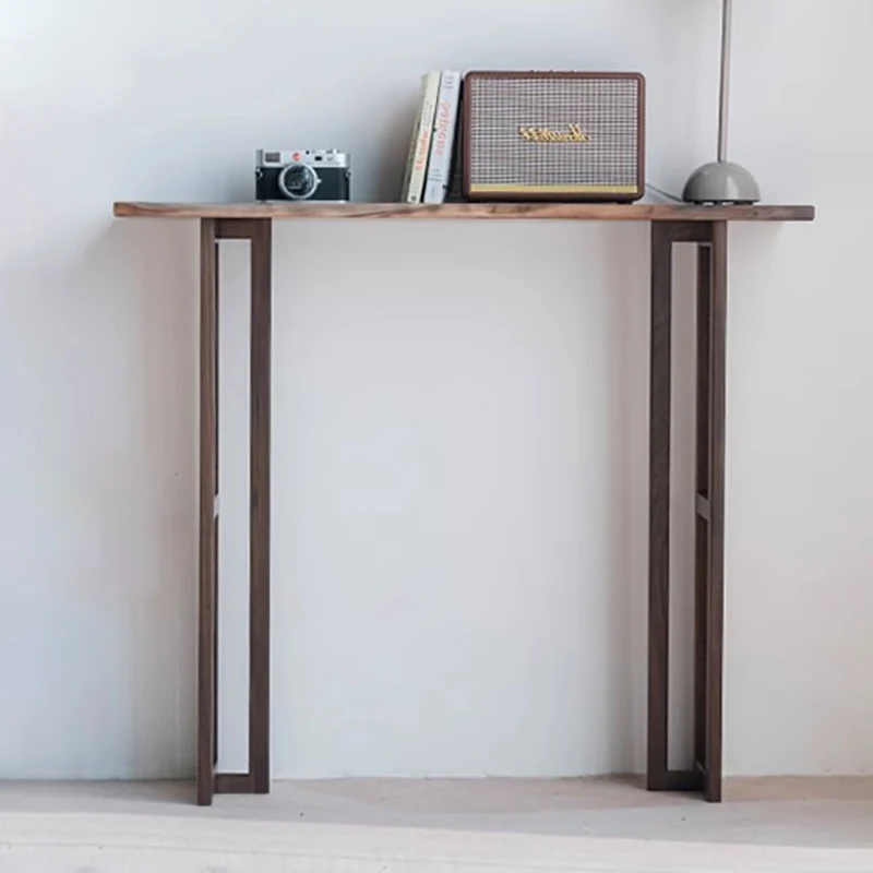 

Chic Rectangular Console Table Minimalist Rustic Wood Narrow Console Table Living Room Hall Way Bureau Chinese Style Furniture