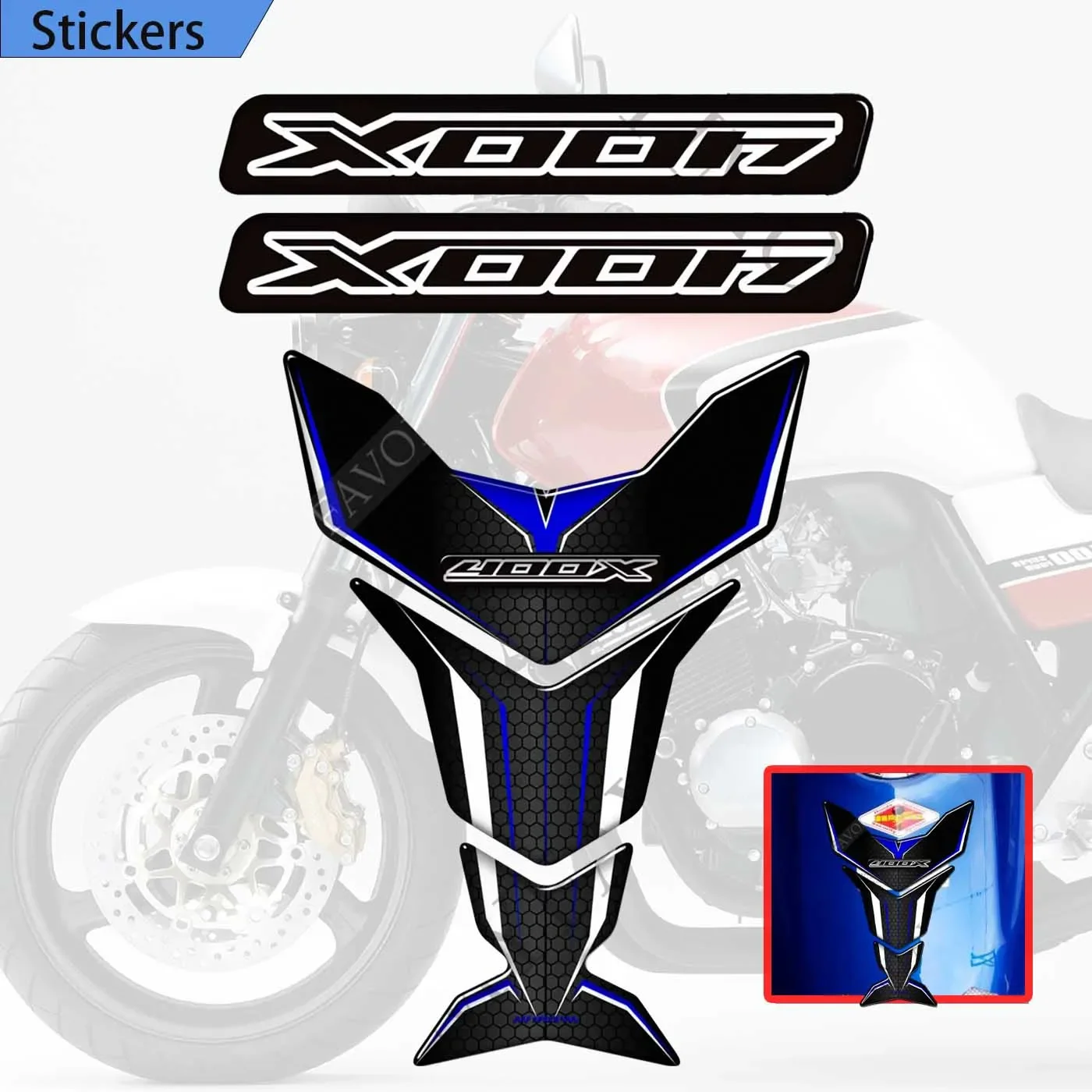 

Fuel Oil Kit Knee Helmet Tank Pad Decals Protector Fairing Fender For Honda CB400X CB 400 X 400X