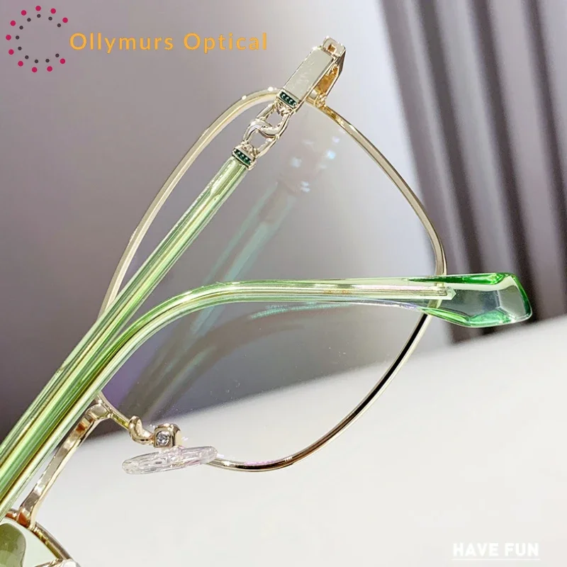 OLLYMURS نساء موضة نظارات القراءة التقدمية اللونية مكافحة الضوء الأزرق وصفة طبية نظارات قصر النظر نظارات مخصصة