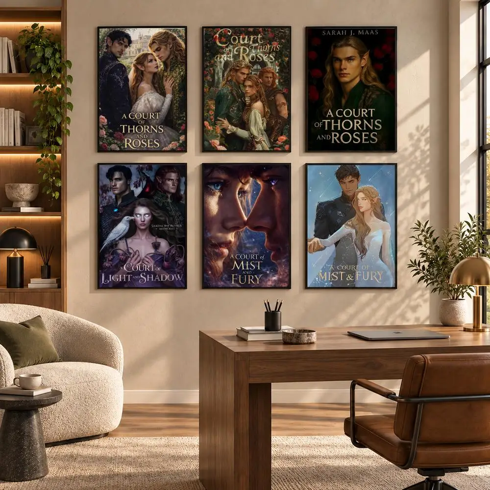 A Court Of Thorns And Roses Anime Poster Self-adhesive Art Waterproof Paper Sticker Coffee House Bar Room Wall Decor