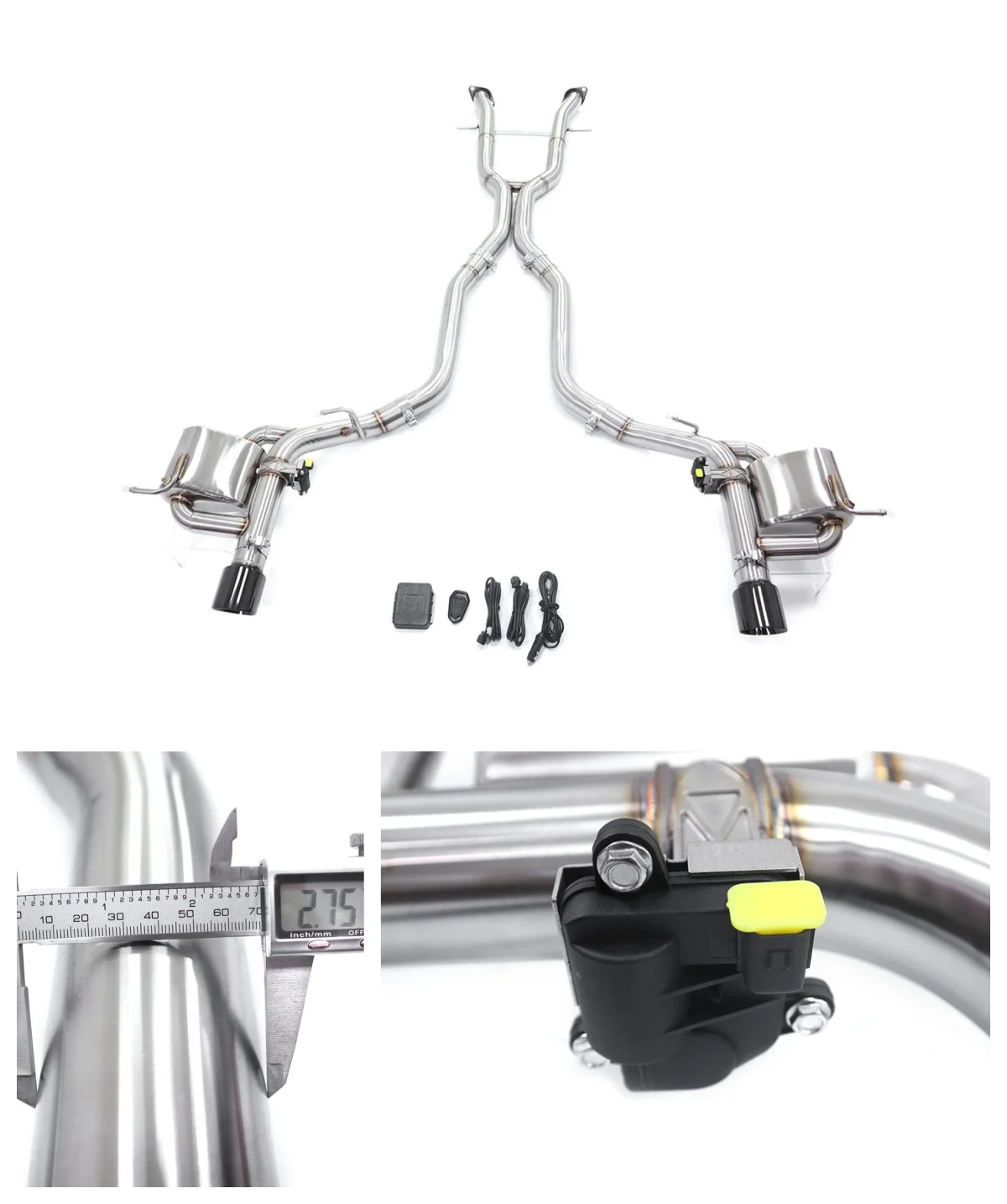 

For Jeep Grand Cherokee 6.2 L 6.4L Catback With Valve Stainless Steel Exhaust System Performance Quality certification HMD