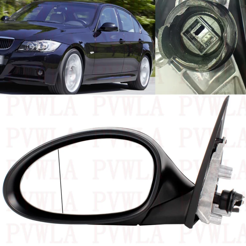 For BMW E90 E91 318i 320i 325i 330i 335i 2005 2006 2007 2008 Left Side 3Pins Black Heated Power Adjust Memory Power Fold Mirror