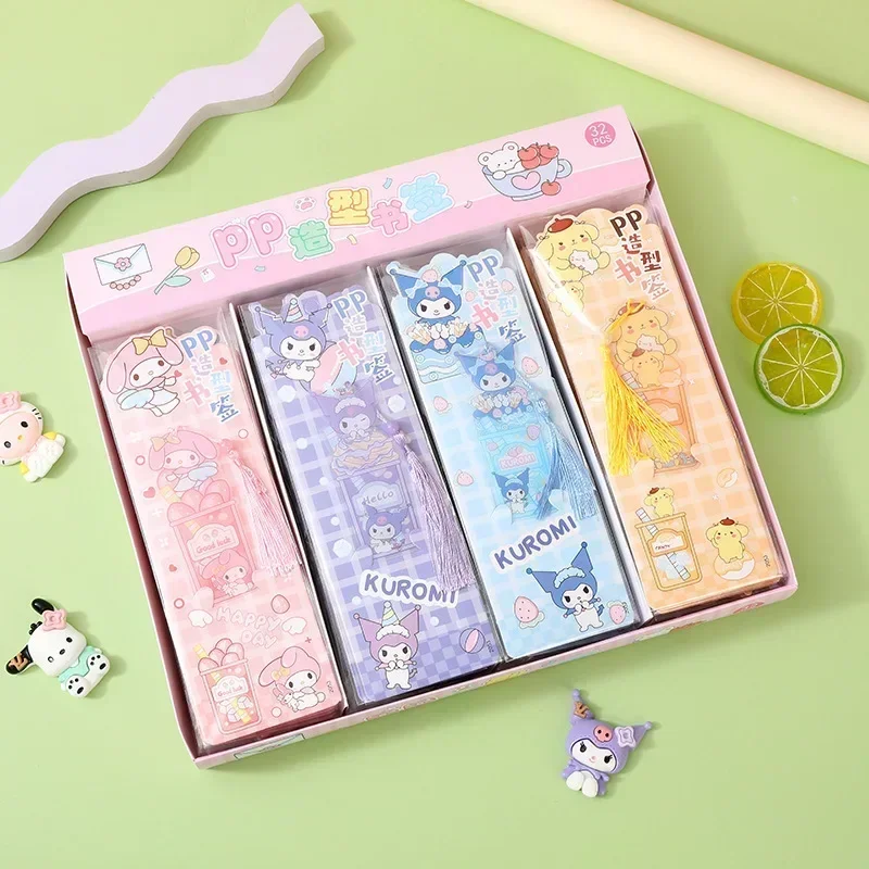 

MINISO Sanrio Bookmarks for Books Kuromi Tassel Melody Cinnamoroll Cartoon Cute Children Girls Elementary School Supplies Gift