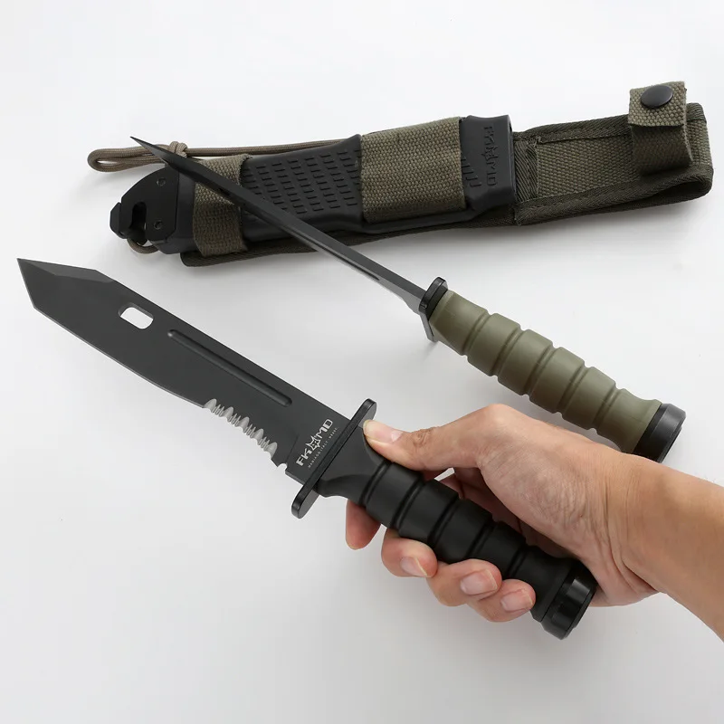 1PC High-hardness outdoor one-piece steel knife, outdoor camping adventure knife, mountaineering knife, survival knife