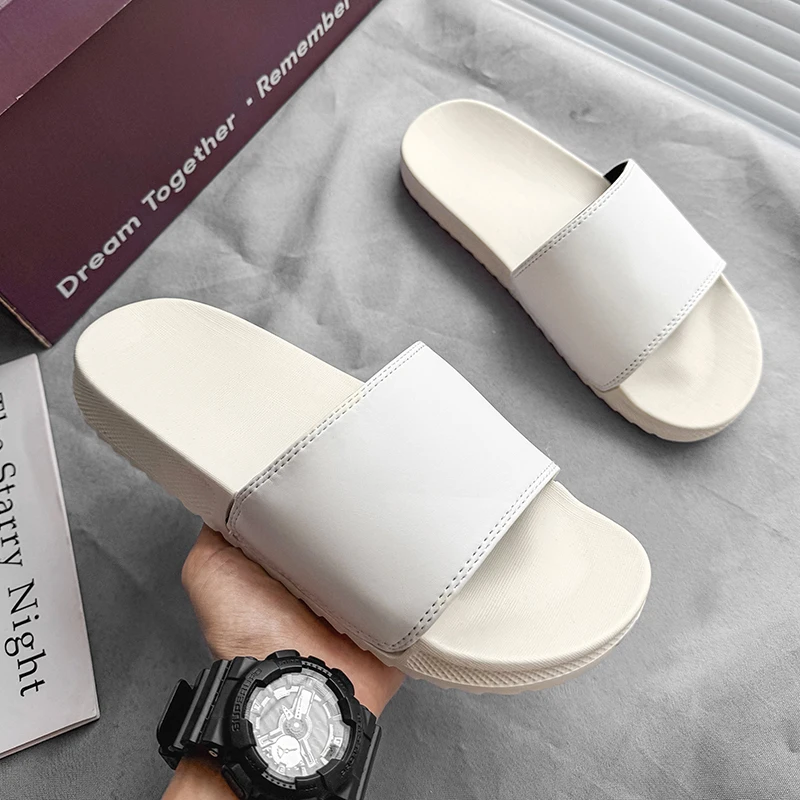 

Мужские чисто белые тапочки для яхт, мягкие и удобные домашние шлепанцы для дома и комнаты, летние повседневные, большие размеры 47-48