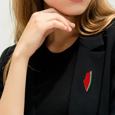 YILUOCD Enkel Mode Vattenmelon Brosch Emalj Geometrisk Frukt Vattenmelon Pin Personlig Charm Väska Dekoration Smycken Gåvor 10 best sales vattenmelonbrosch - №8