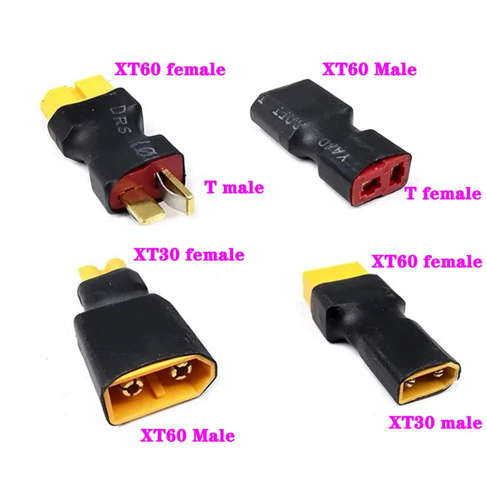 

Male/Female XT60 to XT30 T Plug Female Male Adapter Converter Connector
