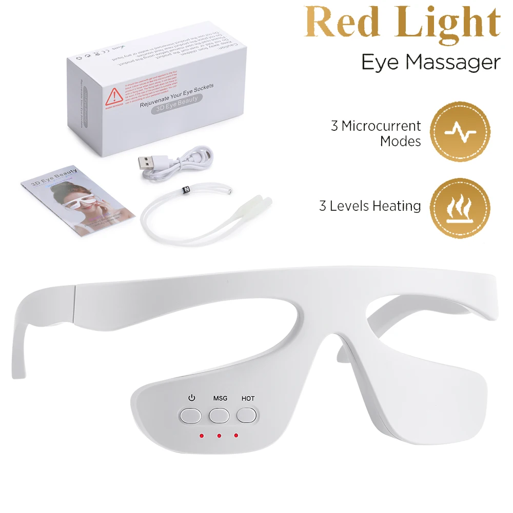 EMS Rood Licht Therapie Oog Massager Anti-Aging Onder Oog Massage Schoonheid Apparaat Donkere Kringen Wallen Rimpels Verwijderen Oogzorg