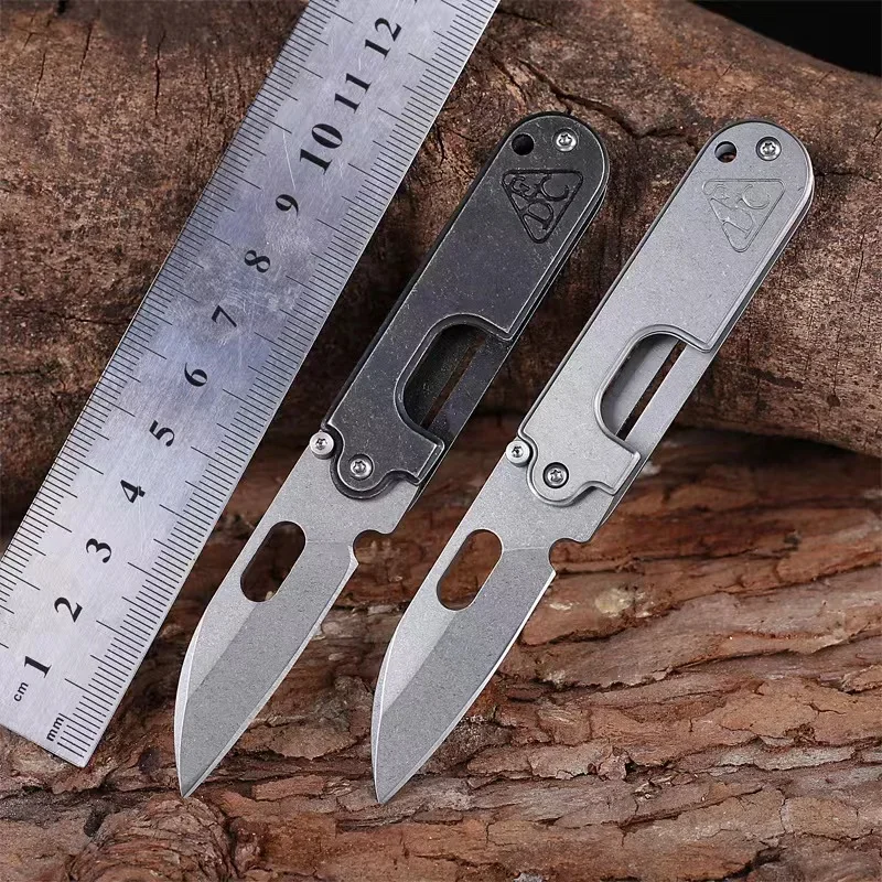 Mini All Steel Folding Knife Carrying Tactical Portable Pocket Knife Outdoor Self-defense Unboxing Keychain Knife