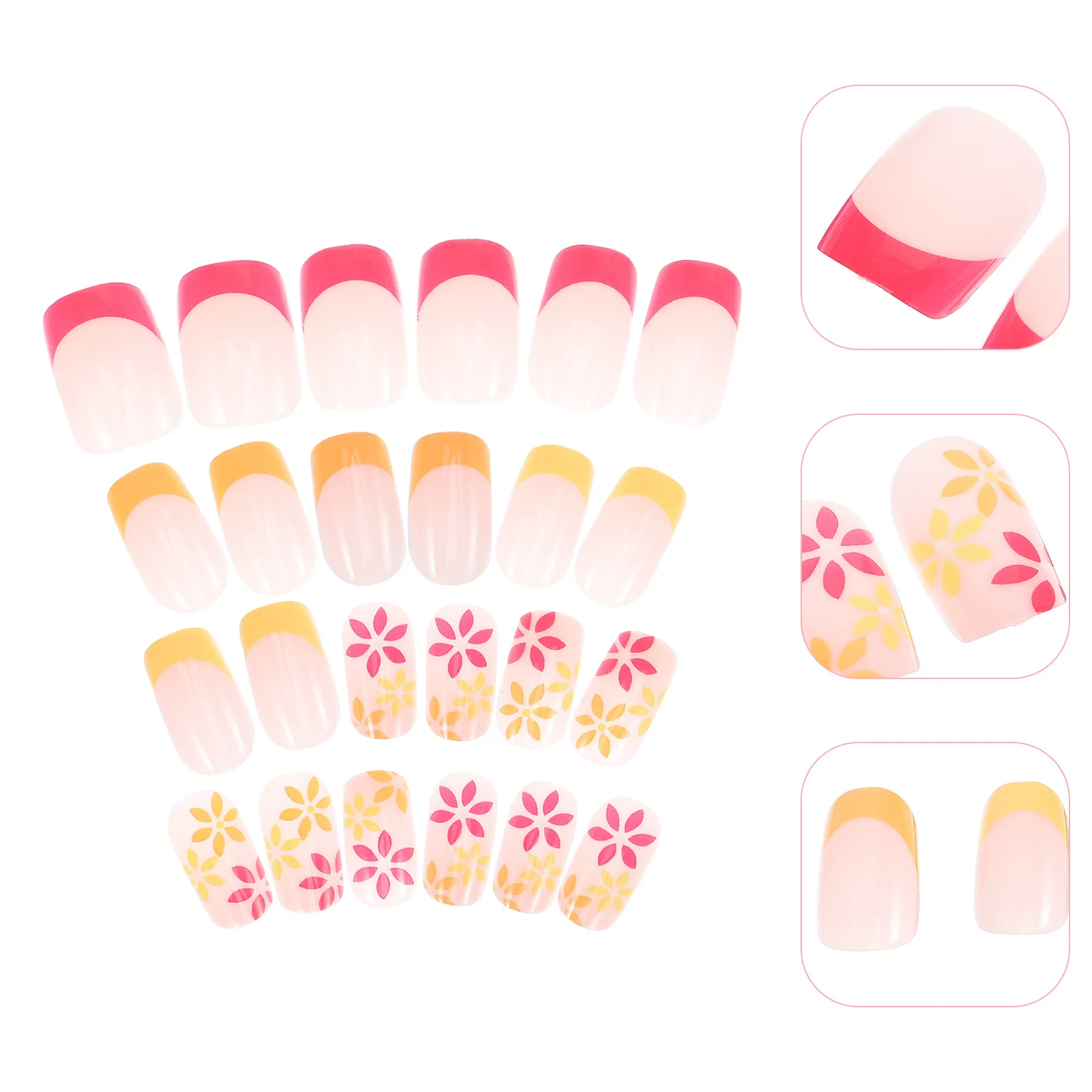 

24Pcs Press on Nails for Women Glue on Fake Nails French Tip Lightweight Detachable Nail Art for Birthday New Year Halloween