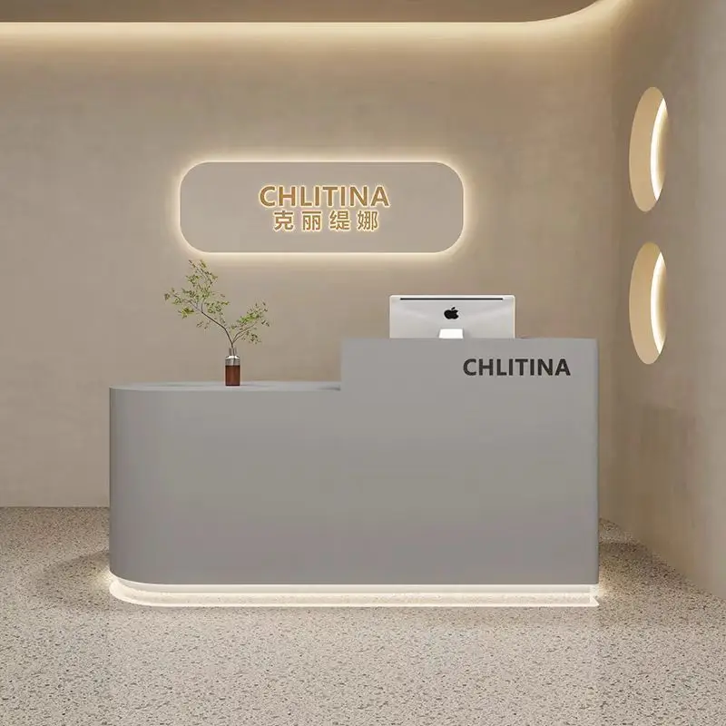 Cheap Business Reception Desk Display Trade Show Retractable Reception Desk Antique Bancone Per Negozio Office Furniture